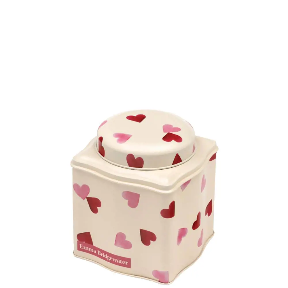 Emma Bridgewater Pink Hearts Dome Lid Curved Tin Caddy